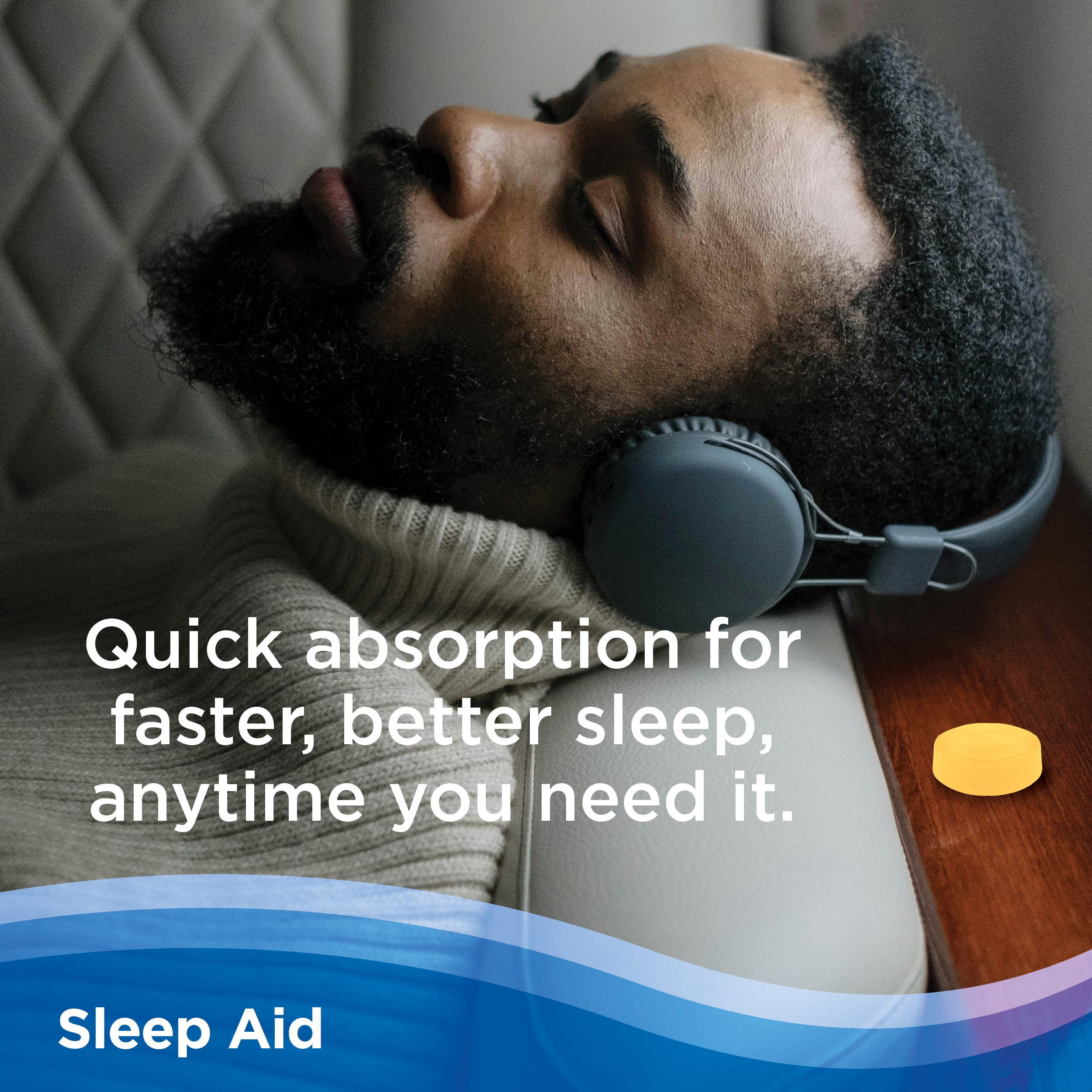 CalmCo Adult Sleep Aid Chewable Gels, 25 mg Diphenhydramine HCl, Promotes Better Sleep, Fall Asleep Faster, Non-Habit Forming, Fantasy Fruit Flavor, 30 Count.