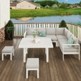 thumbnail image 3 of CozyHom Set of 2 Assembled Patio Outdoor Ottomans, Modern Aluminum Footstool With Cushions, Metal Furniture For Balcony Garden Deck, White., 3 of 4