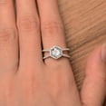 thumbnail image 4 of natural aquamarine ring promise ring sterling silver ring round cut gemstone ring March birthstone ring, 4 of 4