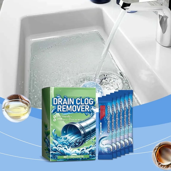 Fast-Acting Drain Cleaner And Pipe Descaling Powder, Powerful Dissolving Formula Unclogs Sinks, Showers, And Tub Drains By Breaking Down Blockages