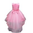 thumbnail image 4 of CPNG Girls' Vibrant Sleeveless Embellished Lace & Tulle High-Low Flower Girl Dress – Elegant Bodice with Intricate Embroidery, Flowy Ball Gown Skirt for Weddings, Birthday Parties, 4 of 7