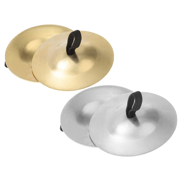 Luxshiny 2Pairs Traditional Finger Cymbals for Performance Assorted Color Finely Crafted Handheld Instrument