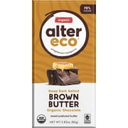 Alter Eco | Dark Salted Brown Butter | 70% Pure Dark Cocoa, Fair Trade, Organic, Non-GMO, Gluten Free Dark Chocolate Bar, Single Bar (2.82 oz)