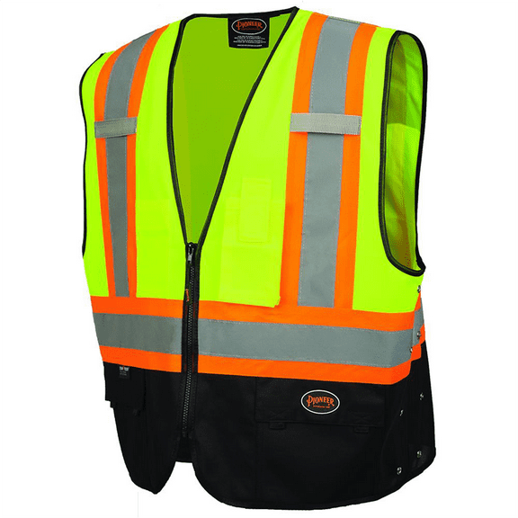 Pioneer Safety Vest  - Color:  Hi-Vis Yellow/Green/Black  - Size: S/M