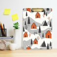 thumbnail image 2 of FORMRS Acrylic Clipboard with Low Profile Clip Standard A4 Letter Size, 12.5" x 9", Orange Cartoon Houses, 2 of 8