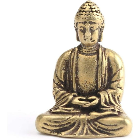 Antique Brass Buddha Sakyamuni Statue Home Decorations Craft Accessories for Living Room Copper Pocket Buddha Figurines