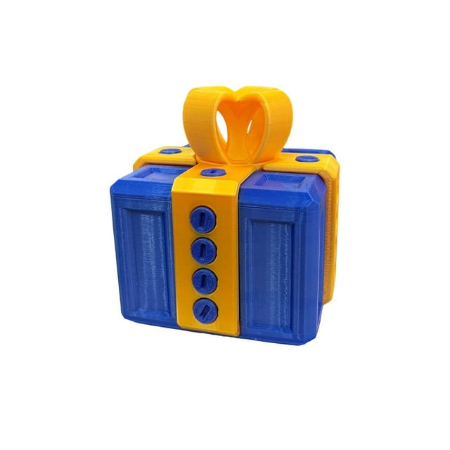 HLONK Annoying Gift Box Unique 3D Printed Design Maddening Gift Box Challenging Gift Box Fun Long-lasting High-Quality Material Irritating Gift Box Gold Red 2.36In