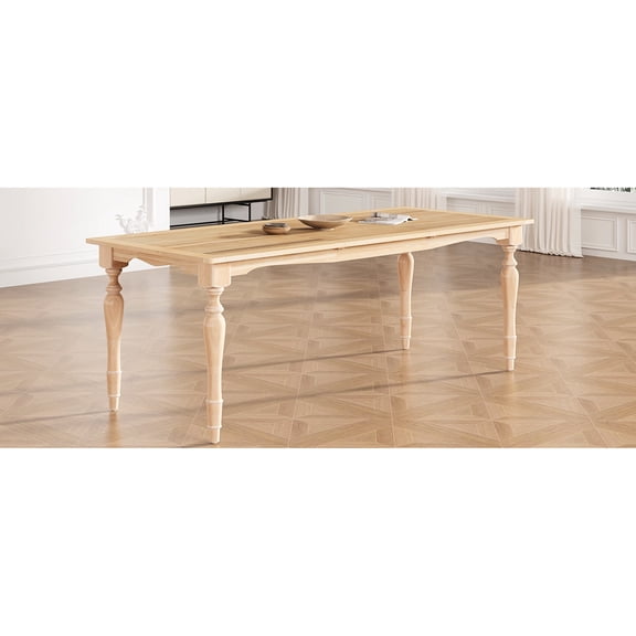 Extendable 82.7inch Solid Wood Dining Table With 23.6inch Detachable Leaf - Versatile Design For Various Uses And Stylish Look Home