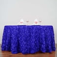 thumbnail image 3 of BalsaCircle 132" Raised Round Satin Tablecloth Rosette Floral Kitchen Dinner Royal Blue, 3 of 3