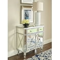 thumbnail image 3 of Powell Deville 2-Door Single Drawer Indoor Console Table with Shelves, Mirrored Surfaces and Luxe Silver Wood, 3 of 25
