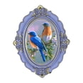 thumbnail image 4 of Marco de fotos vintage ovalado, soporte para exhibición de tarjetas, marco de fotos retro de escritorio con Azul, 4 of 9