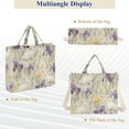 thumbnail image 6 of FORMRS Womens Corduroy Tote Bag Crossbody Shoulder Handbag with Pocket, Purple Floral Rabbit, 6 of 7