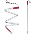 thumbnail image 1 of DMI - Bast&oacute;n Plegable de Aluminio Ligero para Ciegos o Personas con discapacidad Visual, empu&ntilde;adura y Punta roja, 50 Pulgadas de Longitud DMI NA, 1 of 7