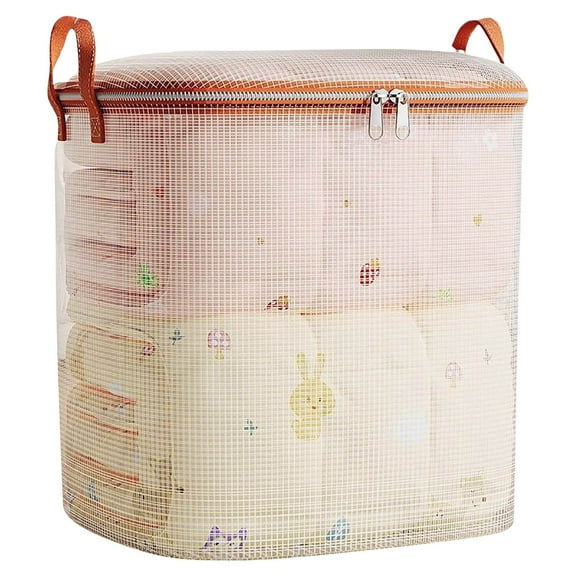 PEIBang Quilt Storage Bags,Clear Storage Bag with Zipper and Reinforced Handle,Large Capacity Moving Bags for Clothes,Comforter,Bedding