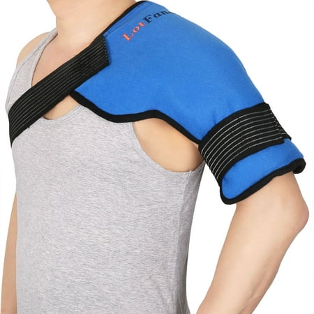 Ice Pack with Shoulder Wrap - Hot Cold Therapy Compress, Reusable Heating Cooling Gel Pack for Shoulder, Back, Knee, Hip, Pain Relief for Sport Injuries, Swelling, Aches, Sprain,
