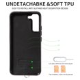 thumbnail image 3 of for Samsung Galaxy S22 PU Leather Back + TPU Frame Rugged Case, Classic 360 Rotating Ring Kickstand Card Slots Shoulder Strap Drop Protective Slim Fit Shockproof Phone Case Cover, Black, 3 of 12