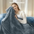 thumbnail image 5 of Cozy Comfort Electric Blanket Heated Throw - Soft Ribbed Flannel Heated Blanket, Fast Heating Electric Throw with 6 Heating Levels & 4 Time Settings, 3 Hours Auto-Off (50x60 inches, Grey), 5 of 6