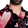 thumbnail image 5 of Valentine's Day Love Men's Short Sleeve Beach Shirts Button Down Poplin Casual Printed Summer Unisex, 5 of 6
