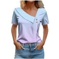 thumbnail image 2 of mfyjkho Tops Para Hacer Ejercicio, Camisa Informal De Manga Corta Con Botones Y Estampado A Cuadros Para Mujer Tops Para Salir Xxl, 2 of 6