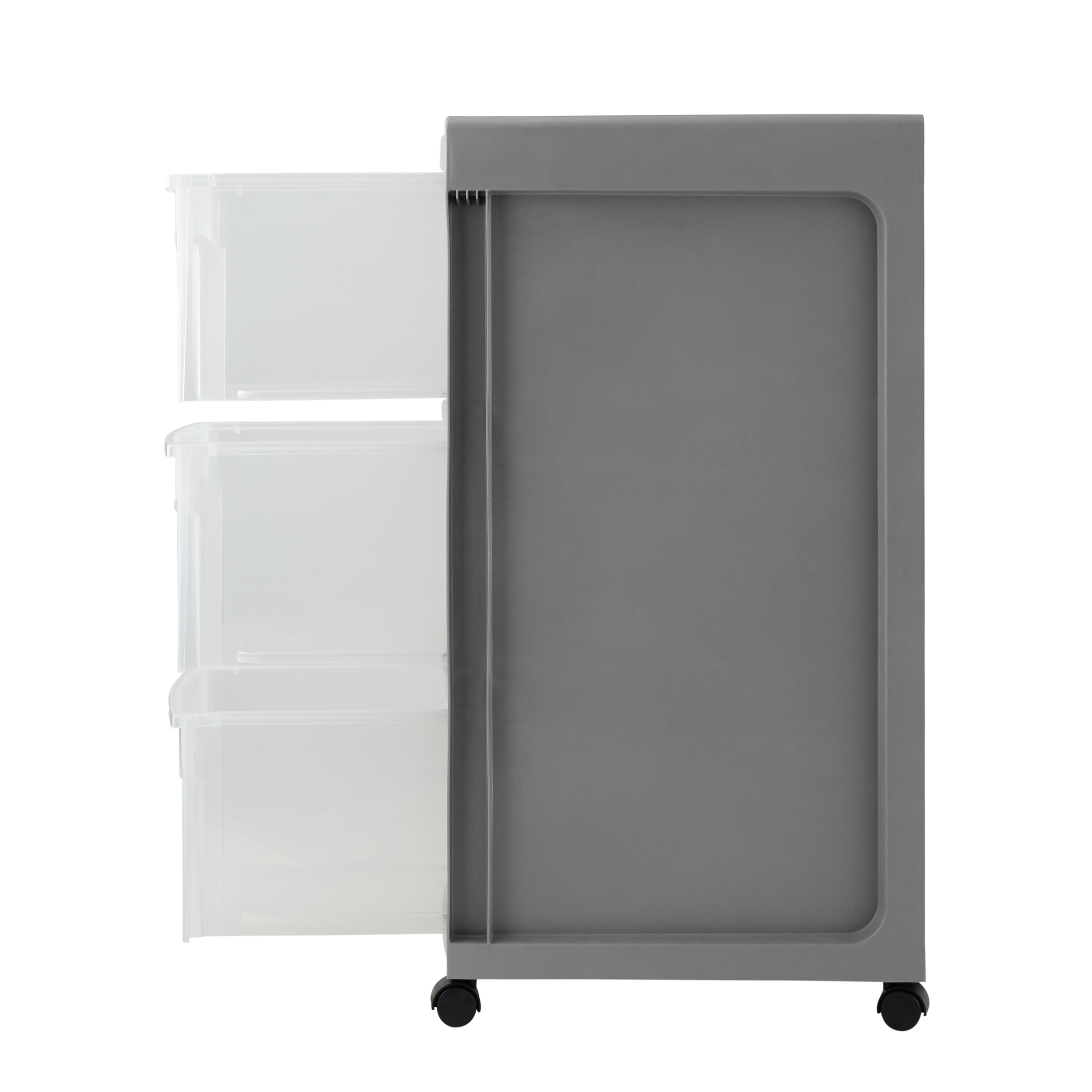 Mainstays Medium 3-Drawer Cart with Wheels, Grey Flannel