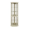 thumbnail image 4 of DEALTOPS Vintage Corner Display Cabinet, Lighted Glass Curio Cabinet with Adjustable Shelves, Antique White, 4 of 8