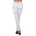 thumbnail image 6 of Fashion2Love Women's Juniors Butt Lift Mid Waist Ripped Distressed Boot Leg Jeans, 6 of 9