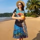 thumbnail image 4 of Disketp Colorful Underwater Sea Turtle para Vestido de Manga Corta para Mujeres, Vestidos de Verano para Mujeres, Casual y Holgado para la Playa, 4 of 6