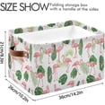 thumbnail image 4 of GZHJMY Storage Basket Flamingo Palm Leaf Foldable Canvas Laundry Baskets Bin Waterproof Inner Layer with Sturdy Handles for Toy Nursery Blanket Clothes 2 Pack, 4 of 7