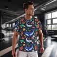 thumbnail image 3 of Wukai The Underwater World Print Men's Short-Sleeved Mesh T-Shirt,Quick-Dry Short Sleeve Workout T-Shirt-3X-Large, 3 of 8