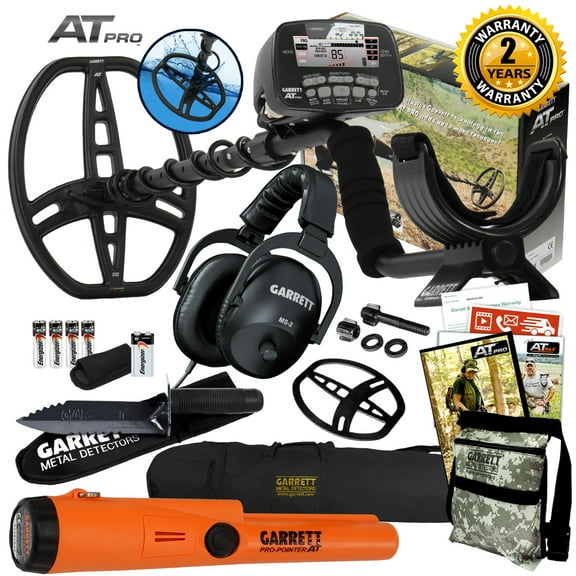 Garrett AT Pro Underwater Detector, Pro Pointer AT, Headphones, Pouch, Digger