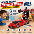 thumbnail image 1 of Robot Transformable RC con Sensor de Gestos | Control por Movimiento de Manos | Deportivo a Robot en Un Clic | Deslizamiento en Modo Robot | Efectos de Sonido de Motor | Rojo | Regalo para Niños, 1 of 6
