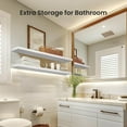 thumbnail image 7 of Floating Wall Shelves Set of 3 with Invisible Brackets, White Decorative Shelves for Bathroom Living Room Bedroom Kitchen Storage and Home Organization, 7 of 7