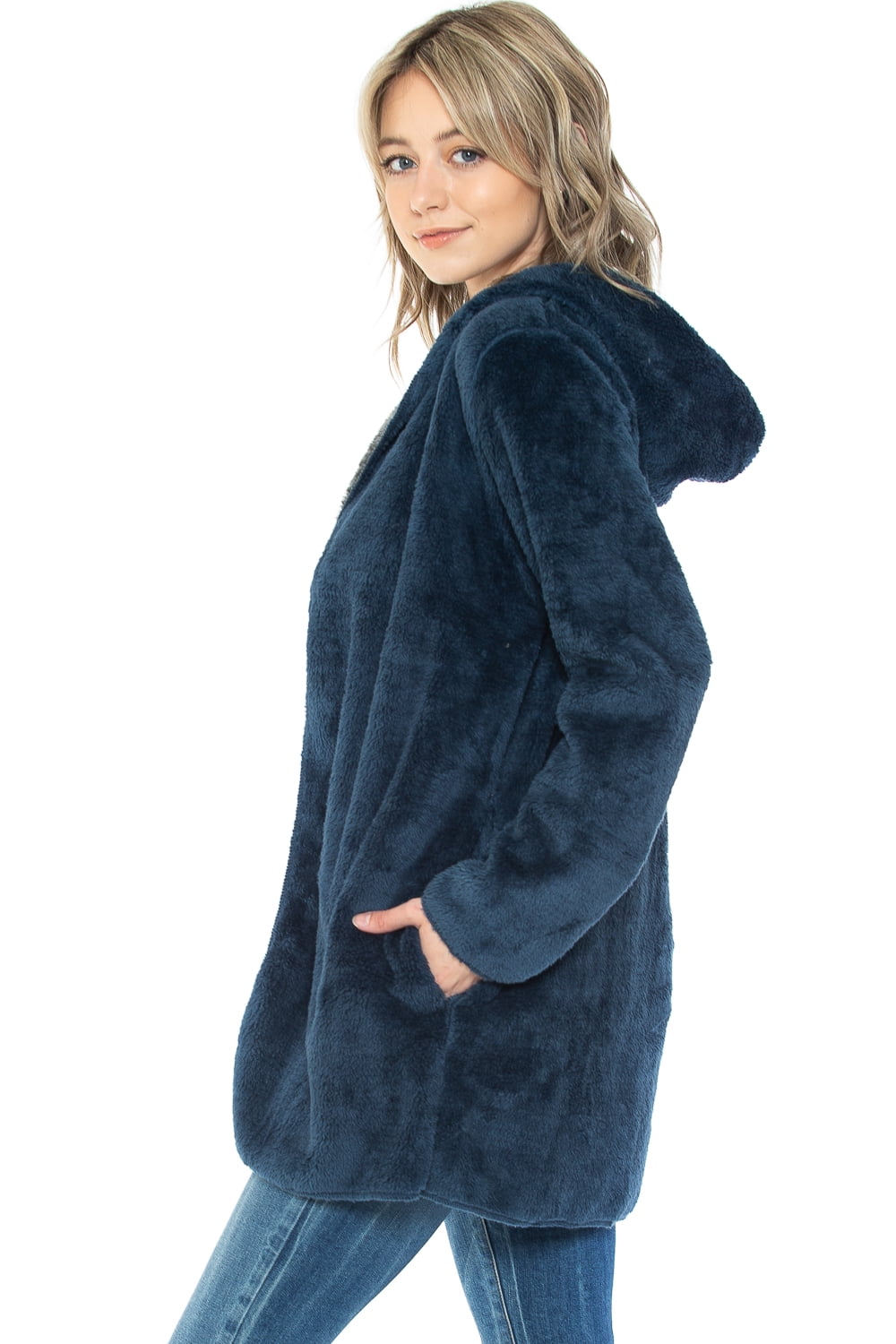 Safus Wearable Blanket Hoodie in Thick Fleece Jacket with Pocket - Blue - Small/Medium Size - for Women and Men, Warm and Cozy
