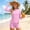 Pink, variant on Cethrio Girls' Rash Guard Swimsuits, 2 Piece Surfing Beach Long Sleeve Kids' Swimwear Bathing Suit Pink Size 12