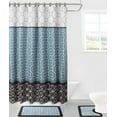 thumbnail image 2 of Set of 15 pieces Diamond Grey Black High Quality for Bathroom Toilet Rug 17" x 18",Bath Mat 18" x 30" Non slip , 1 shower curtain 70" x 72", 12 rings covered Machine Wash, 2 of 3