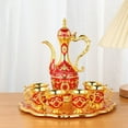 thumbnail image 1 of Juego de dispensador de vino antiguo europeo perfecl Set de Decantadores y Vajilla rojo dorado, 1 of 8