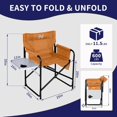 thumbnail image 2 of Lilypelle Oversized Heated Camping Chair, Portable Directors Chair with 3 Heat Levels, Heavy Duty Outdoor Heating Folding Chair Camp with Side Table, Pocket for Camping, Fishing, Picnic, 2 of 6