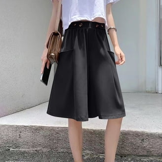 Levmjia Shorts for Women Faux Leather Shorts Pants Plus Size