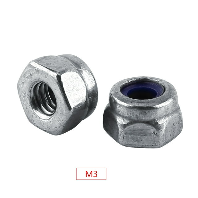 Nut, M2-M12 Stop Nut Stainless Steel Stiff Nut With Nylon Insert For Outside Use