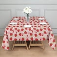thumbnail image 3 of Red Strawberry Plants Fruit Dot Pink Pattern Square Tablecloth,Waterproof Square Table Cover,Wipeable Spillproof Washable Table Cover for Home Kitchen Party Decor 60"x60"(152x152cm), 3 of 6