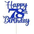 thumbnail image 2 of Cake Topper Kaoenla Feliz 78.º Cumpleaños Azul con Brillo, 2 of 7