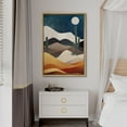 thumbnail image 3 of PixonSign Framed Canvas Print Wall Art Midnight Moon Cactus Desert Dune Nature Wilderness Illustrations Decorative Bohemian Rustic Mid-Century Modern Desert Landscape - 24"x36" Natural, 3 of 5