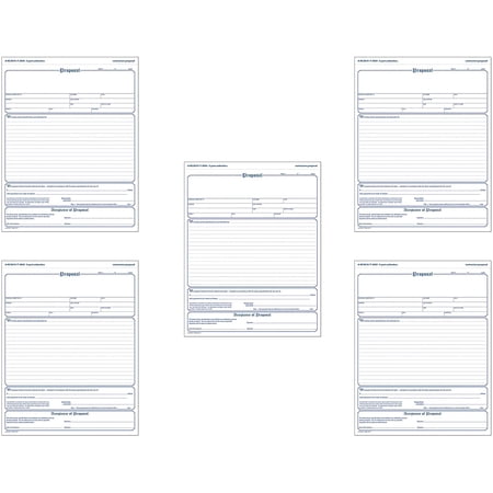 Proposal Forms, 8.5 x 11.44 Inch, 3-Part, Carbonless, 50-Pack, White, Canary and (NC3819), 5 Sets