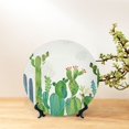thumbnail image 6 of Wukai Cartoon Cactus Print Decorative Plate for Display,Bone China Decorative Plate, Ceramic Dinner Plate with Stand, Vertical Ceramic Plate-7in, 6 of 6