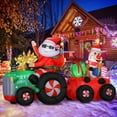 thumbnail image 5 of DeeKom 6' Christmas Santa and Reindeer on Tractor Inflatable Decoration, Blow Up Xmas Decor, Build-in LEDs for Outdoor Yard Lawn Celebrations, 5 of 7