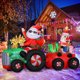 thumbnail image 4 of Decoración inflable navideña DeeKom 6 pies con Papá Noel y Renos en tractor, 4 of 6