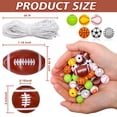 thumbnail image 3 of Biobubana Sports Ball Wooden Beads, 64 Pieces, Includes Baseball, Football, etc, 3 of 6