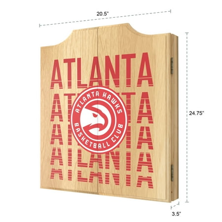 Atlanta Hawks NBA City Dart Cabinet Set with Darts and Board - Red, White