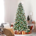 thumbnail image 4 of Soilhill 7ft Snow Frosted Christmas Tree w/2178 PE/PVC Tips, Pinecone & Berries - Holiday Decor, 4 of 10