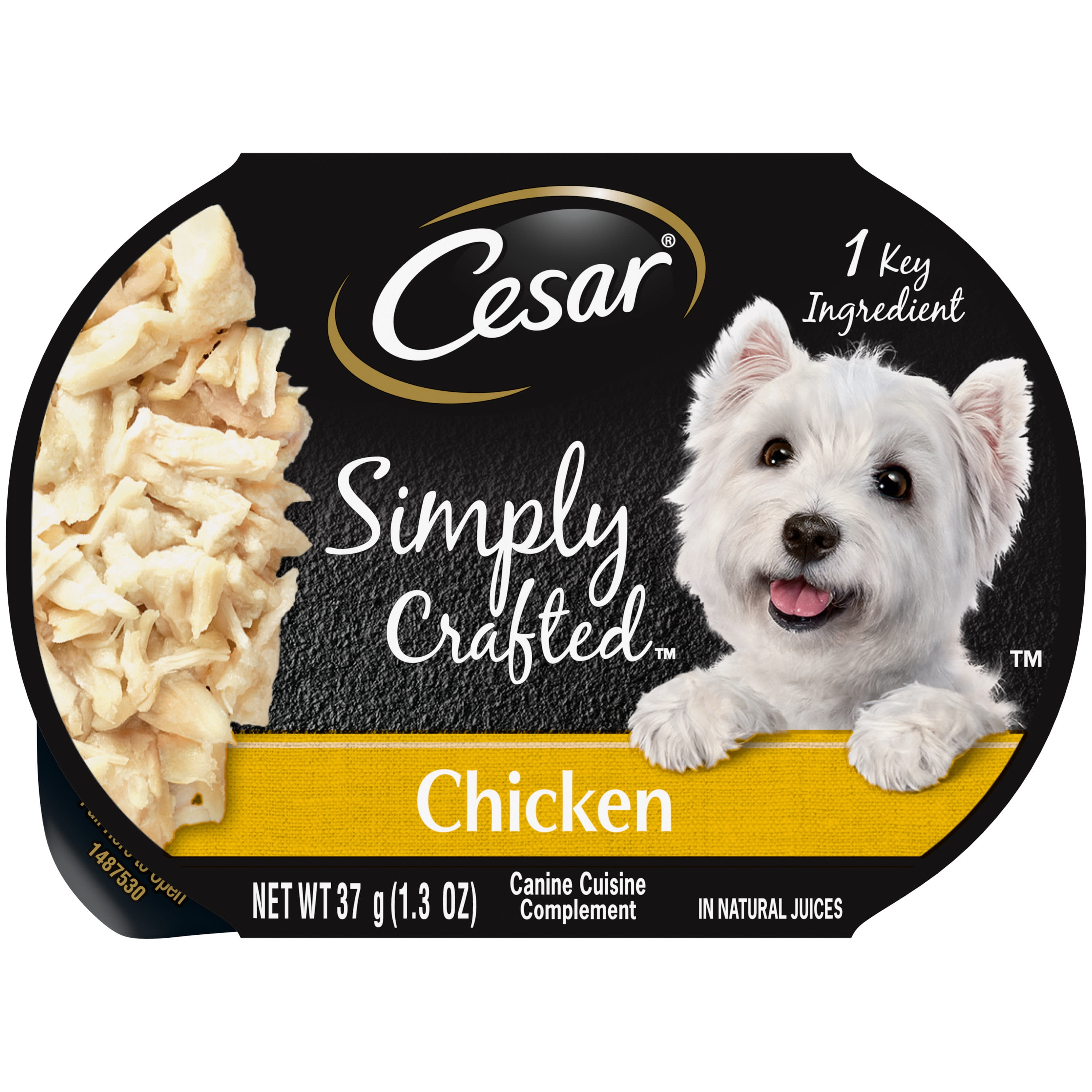 CESAR Simply Crafted Chicken Flavor Grain Free Wet Dog Food for Adult Dog, 1.3 oz. Tray